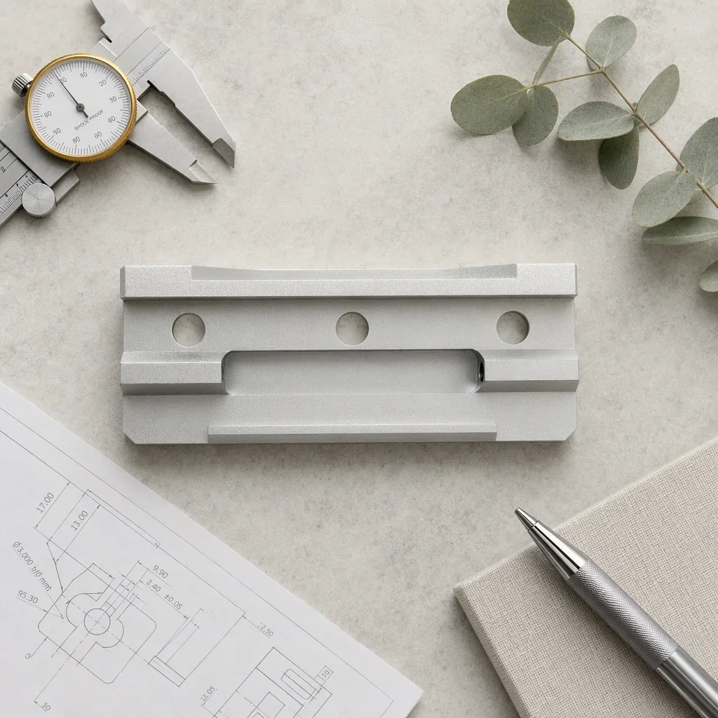 CNC machined parts flat lay