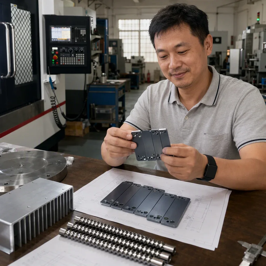 Precision machined parts shown in application